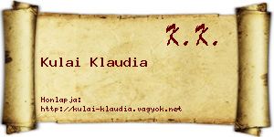 Kulai Klaudia névjegykártya