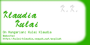 klaudia kulai business card